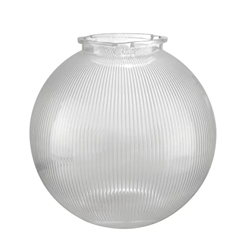 Image of Aspen Creative 28002-75-11, 8 inch Clear Prismatic Acrylic Replacement Lamp Post Globe with 3-3 /4 inch Twist Lock Neck