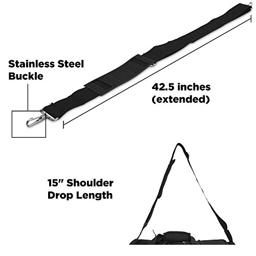 DALIX Metal Duffle Bag Strap Replacement Black Color (Black)2