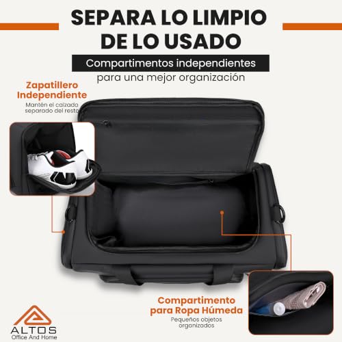 ALTOS OFFICE AND HOME Valise de sport et de voyage multifonctionnelle, sac à main imperméable pour la gym, les voyages d'affaires et la natation avec compartiment pour chaussures, design exécutif – vue 3