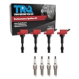 TRQ Ignition Coil & Spark Plug Kit 8 Piece Compatible with 2015 Hyundai Elantra L4 2.0L 4 Pin Connector 2016-2018 Elantra L4 2.0L 2015 Hyundai Sonata L4 2.4L Hybrid 2017 Kia Forte LX 2018 Kia Forte