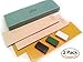 Kit of 2 Leather Honing Strop 3 Inch by 10 Inch with 3 One Oz. Black, Green & White Sharpening Polishing Compounds (One of Each) & Double-Sided Adhesive Tapes by Upon Leather
