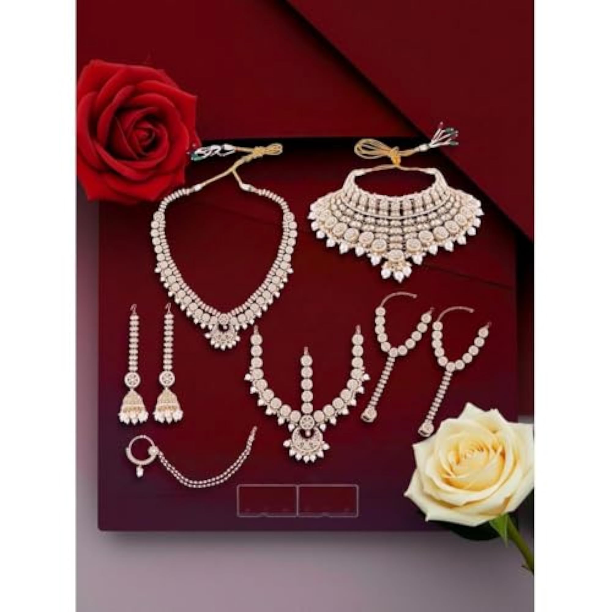 Golden Plated Stone Beaded Bridal Jewellery Set for Women