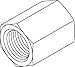 Tompkins Industries 3425-06-02 Female x Female BSPP Coupling, Steel, 3/8-19 x 1/8-28