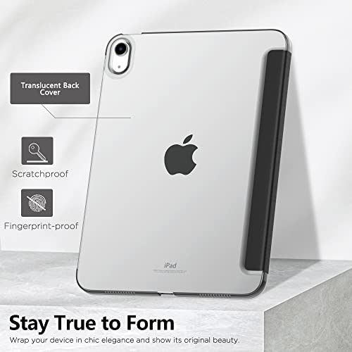 Image of MoKo for iPad (A16) 11th Generation Case 11 Inch 2025, iPad 10th Generation Case 10.9 Inch 2022, Slim Stand Hard PC Translucent Back Shell Smart Cover, Support Touch ID, Auto Wake /Sleep,Notebook Black