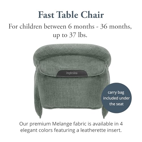 image for Inglesina Fast Table Chair, Pine Green Melange - Portable Baby High Ch