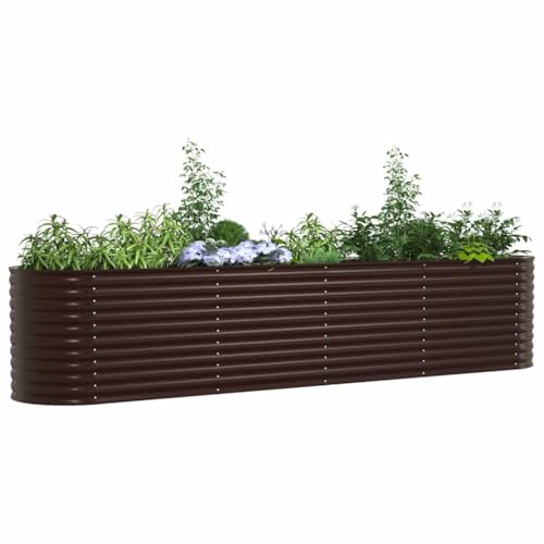 vidaXL Hochbeet Braun 400 x 80 x 81 cm Stahl