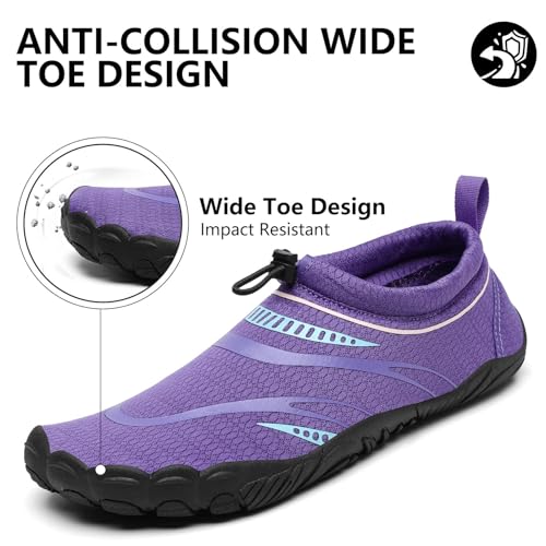 Image of Mishansha Womens Mens Water Swim Shoes Wide Toe Box Barefoot Shoes US Size 5.5-13.5 Women / 3-11.5 Men