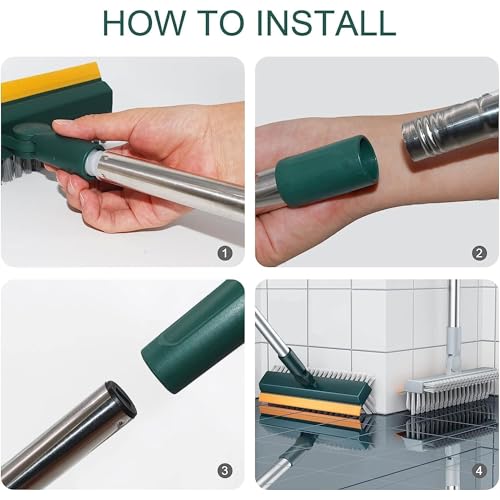 Image of 3 in 1 Bathroom Tiles Cleaning Brush with Wiper Squeegees, with Long Handle Bathroom Floor Window Cleaning Viper(3 in 1 Wiper with Brush)