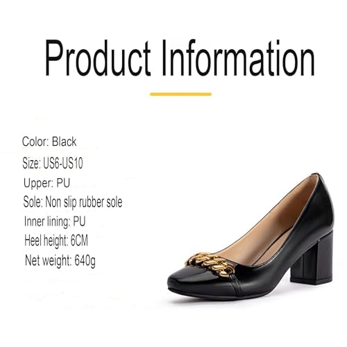 Myallfeet Women's Shallow Mouth Thick Heels Mary Jane Lefu Shoes Fashion Formal Thick Heeled Round Toe High Heels Comfort Platform Business Dress Shoes2