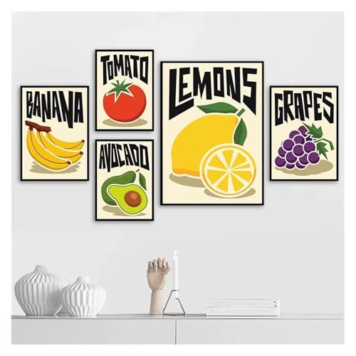 Cuadro sobre lienzo con plátano y limón de 30x42cm que alegra tu comedor cada día 3