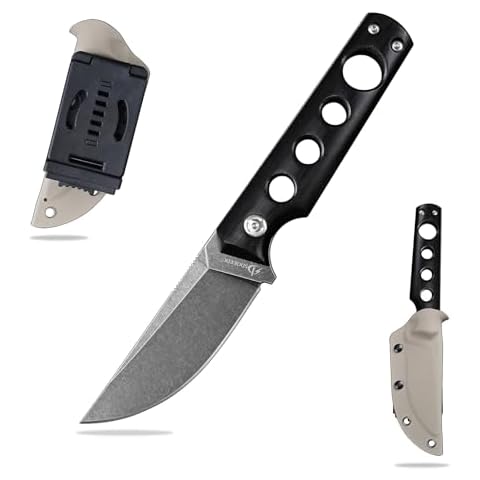 SDOKEDC Knives DC53 Steel Tactical Fixed Blade Knife G10 Handle with kydex sheath for Men EDC Camping Survival Hunting Outdoor (Black Black) Cover