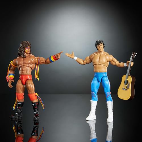 Image of Mattel WWE Coliseum Collection Action Figure 2-Pack, Set with Ultimate Warrior & Honky Tonk Man 6-inch Collectibles & Accessories Including Swappable Parts