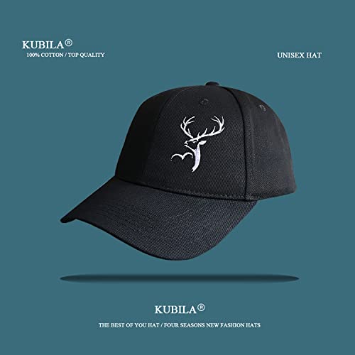 Kubila Deer Hunting Hats For Men And Women, Embroidered Outdoor Hunter Baseball Caps Black White #TOP1