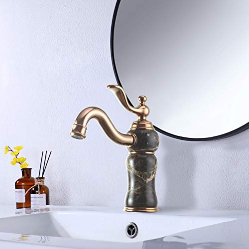 Luxurystonebathroomfauceteuropeanallcopperandnaturalyellowrosinjadebasinfaucethotandcoldmixertaprosegoldc12123msfw  Urban Country Home Decor Luxury stone bathroom faucet european all copper and natural yellow rosin jade basin faucet hot and cold mixer tap rose gold c12123ms fw  urban country home decor