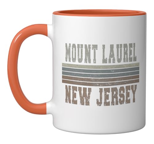 Taza cerámica retro Nueva Jersey naranja/blanco miniatura 1