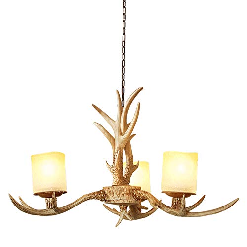 Lustre bois de cerf créatif en résine haut de gamme pour séjour
