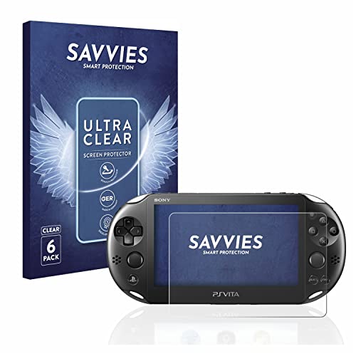 savvies Protector Pantalla para Sony Playstation PS Vita Slim (6 Unidades) Película Ultra Transparente