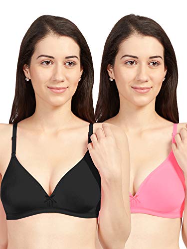 Image of SONARI Omania Womens Non-Padded Cotton Polyester Bras - Solid, Non-Wired, Medium Coverage, Hand Washable (Pack of 2)