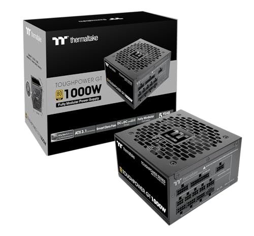 Image of Thermaltake Toughpower GT 1000W; ATX 3.1; Native PCIe 5.1 12V-2x6; Full Modular; Flat Cables; Color Matched Connectors; Japanese Main Capacitors; 80 Plus Gold; 140mm; Black; PS-TPT-1000FNFAGU-3
