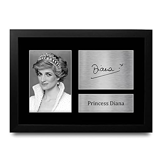 HWC Trading FR A4 Prinsessan Diana of Wales gåvor tryckt signerad autograf bild för följande och fans – A4 inramad