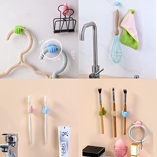 Image of RELAYWARE'S Creative Silicone Thumb Wall Hook, Multifunction Self Adhesive Cable Clip, Cable Organizer Clips Key Hanger, No Punching Nails-Free Utility Hooks Desk Wire Management, Multicolor (5)