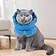 Thoquene Halskrause Katze Weich, Faltbaren Einstellbares katzenkragen leckschutz Post-Op (Blau, S)