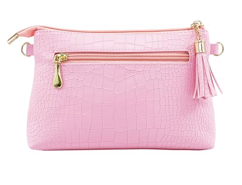 PORT&LOTUS Casual Crocodile Pattern Crossbody Bags Tassels Zipper Shoulder Bag Ladies Purses for Women2