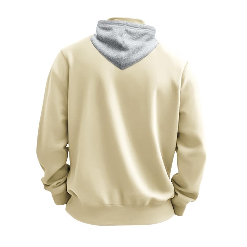 Quarter Zip Pullover Men Hoodies Fleece Casual Sweatshirts Hooded Long Sleeve Stand Collar Loose Sweatshirt Stylish3