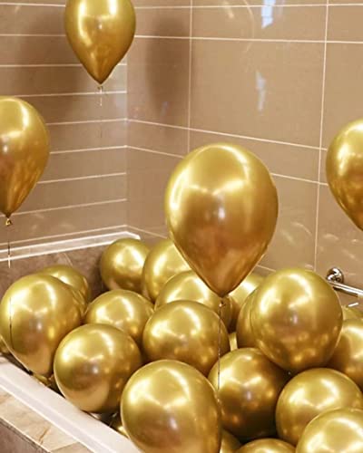 Image of KBZVNAF Gold Metallic Chrome Latex Balloons 50 Pack 12 inch