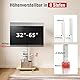 AOKCOS TV Ständer Rollbar mit Holzablage Regal, Fernsehständer auf Rollen für 32-65 Zoll Fernseher, TV Bodenständer Höhenverstellbar Schwenkbar, bis 40 kg Max. VESA 400x400mm (Weiß+Natur)