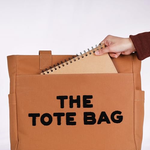Image of TSANTA U Shaped Canvas Tote Bag, 35.56x33.02 cm with 10.8 cm Gusset, Cotton, Zipper Closure, Laptop Compartment