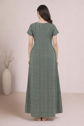 Image of Bahumaan Pure Cotton Nighty for Woman | Maxi Nighty for Women Cotton | Night Gown for Women with Pocket, Ideal for Loungewear