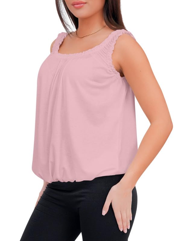 bubble hem sleeveless tops