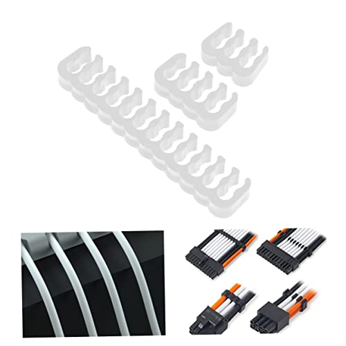 jojofuny 72 piezas Clip para cable para computadora Organizador de pin de placa madre Abrazadera kit para gestión de energía GPU miniatura 5