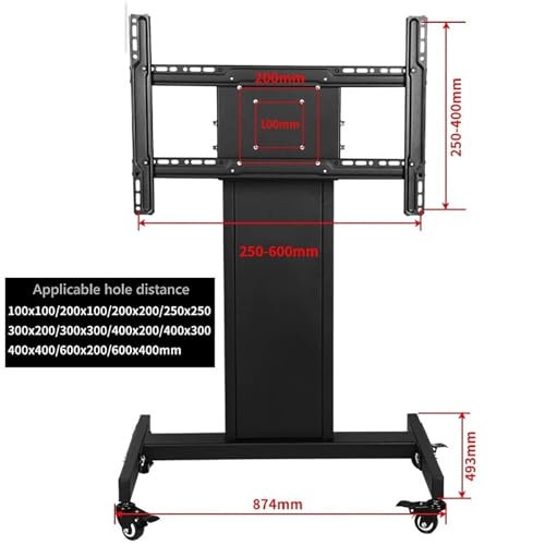 Soporte universal móvil para TV ajustable en altura miniatura 2