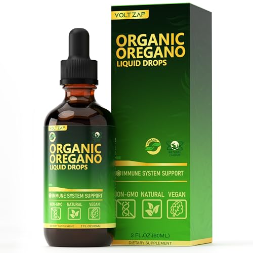 Oregano Oil Organic Liquid Drops: Supplement for Immune Support Digestion Health Antioxidant Health Vegan Sugar Free 2 Fl.Oz for Adult