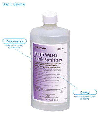 Thetford Fresh Water Tank Sanitizer Detergent and Sanitizer Treatment, 2 x 24 oz bottles - Thetford 36662
