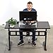 VIVO Black Height Adjustable 55 x 24 inch Table Top with Legs, Complete Sit Stand Desk Workstation with Frame and Desktop (DESK-V100M)
