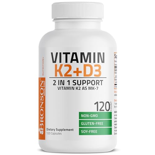 image for Bronson Vitamin K2 (MK7) with D3 Supplement Non-GMO Formula 5000 IU Vi
