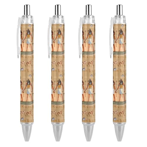 Stylo à bille égyptien rétractable lot de 4 pièces pointe fine 0.5 mm pour l'écriture