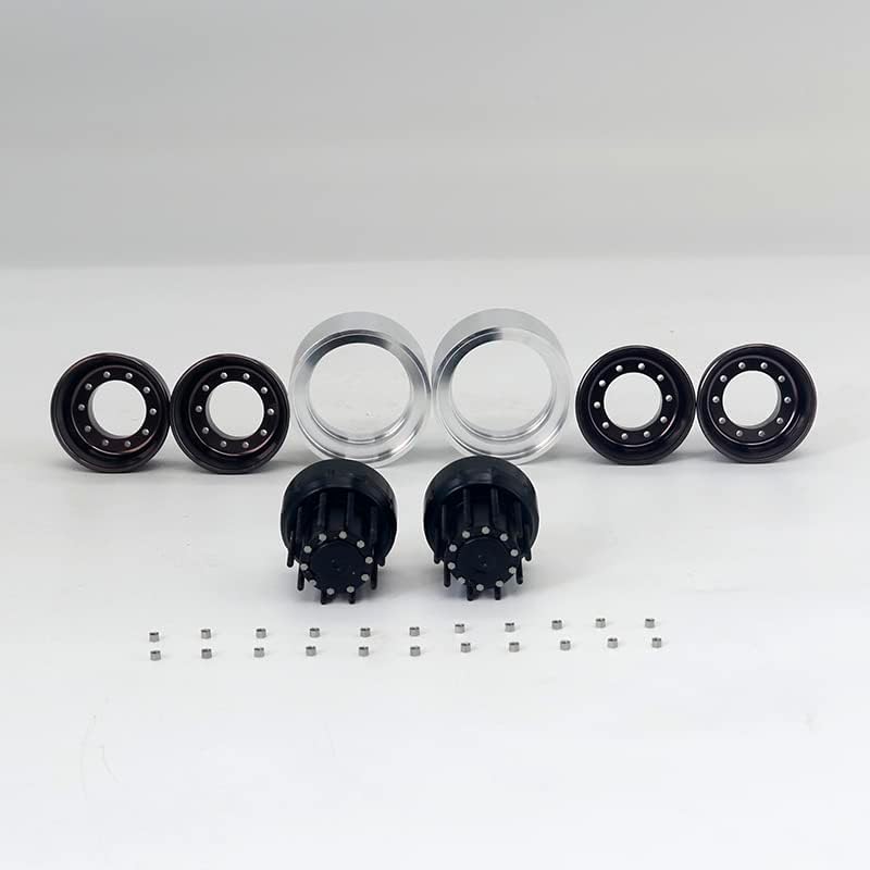 JDM 1Pair Metal Rear Double Wheel Hub for DIY 1/14 Rc Tractor Truck Car