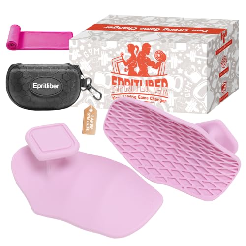 Epritliber Large Silicone Workout Grips Kit with Gym Towel &Storage Case Weight Lifting Gloves Alternative Gym Grips Gloves Gifts for Men Women Gym Hand Palm Protection Pads for Dumbbell Barbell Rypt