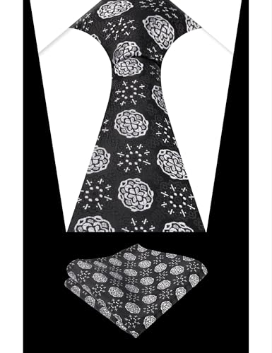 Image of Alizeal Mens Vintage Solid Plaid Tie with Pocket Square 3.15inches Necktie Set