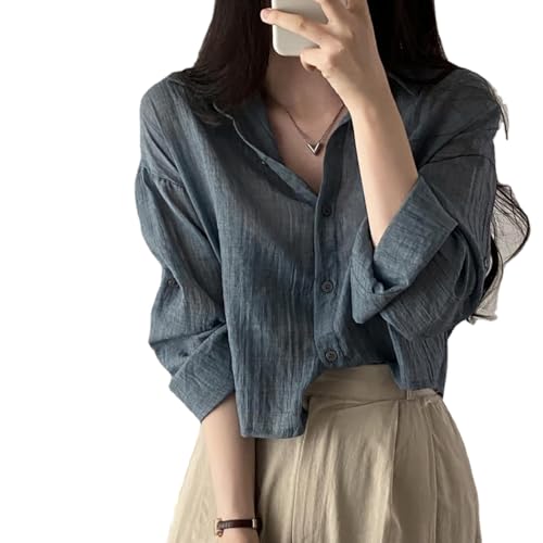 Chic Korean Style Academy Style, Casual Perspective Sexy, Versatile Long Sleeved Shirt, Loose top, Elegant Goddess