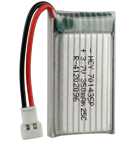 Image of 3.7V LiPo Drone Battery (350mAh, 25C) | Replacement Rechargeable Battery for DIY Drone Kit, RC Quadcopter, Boat, Car, Helicopter, and Airplane | 802540P (350mah-long)