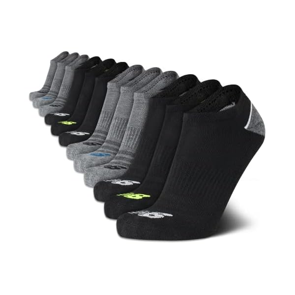 New Balance Men’s Athletic Arch Compression Cushioned Low Cut Solid Socks (12 Pack)