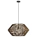 Rivet Rustic Natural Material Construction Pendant Light with Bulb, 60"H, Brown