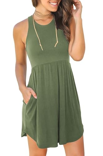 Image of HiMONE Vacation Dresses for Women 2025 Summer Dress Women's Casual Sundresses Casual Beach Petite Sun Dress XS-2XL