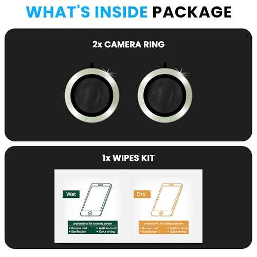 Image of ArmourPro Premium Camera Lens Protector Tempered Glass Compatible For iPhone 17 Tough HD Individual Aluminum Alloy Rings 9H Camera Cover, Scratch-Resistant,Camera Lens Protection| Green