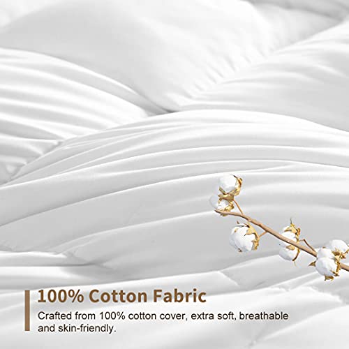 Dwr 100% Cotton Fabric Covered Lightweight Down Alternative Comforter Queen thumb #3